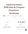 2016 Jéroboam Clos de Vougeot Grand Cru Domaine de la Vougeraie – Grand vin en grand format